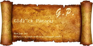 Glück Patony névjegykártya
